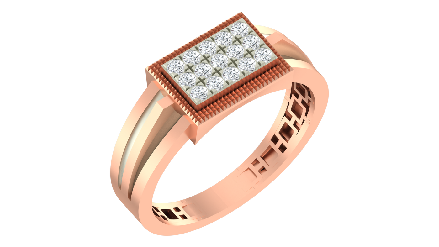Gold & Diamond Band Ring For Men KRC20183