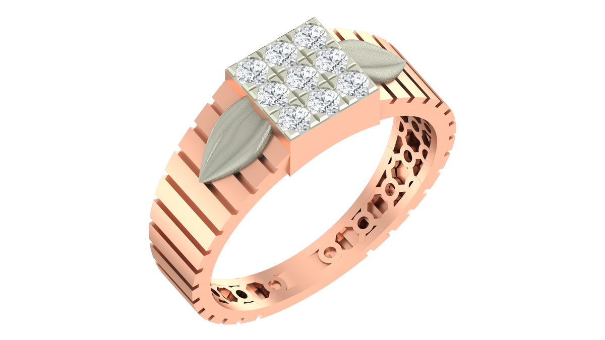 18K Gold & Diamond Ring For Men KRA60236