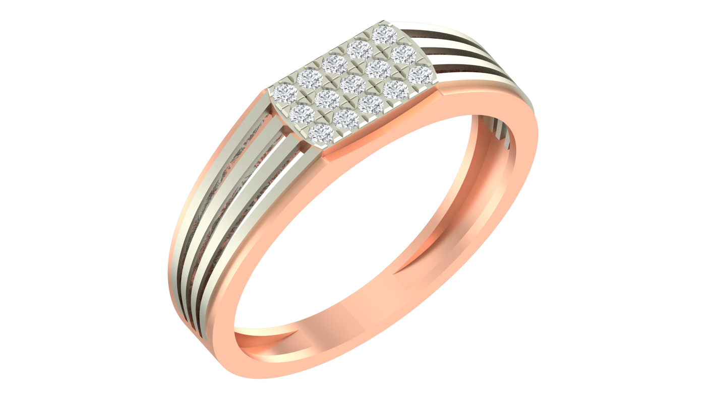 Gold & Diamond Band Ring For Men KRB20103