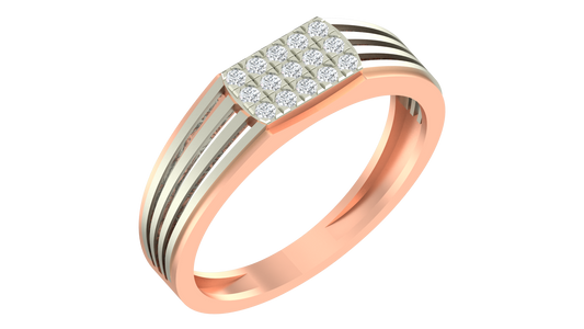 18K Gold & Diamond Band Ring For Men KRA60278