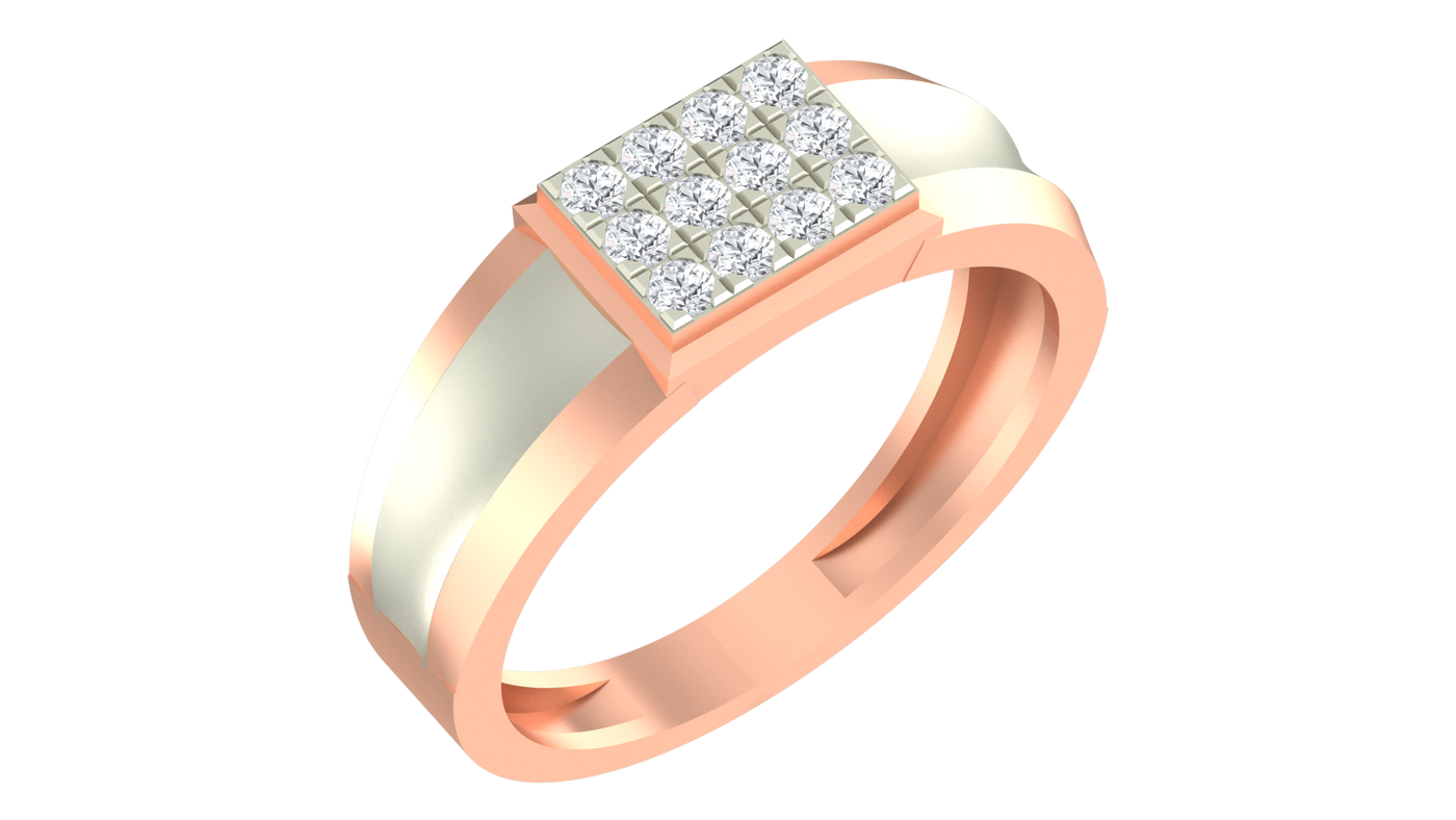 Gold & Diamond Band Ring For Men KRB20281