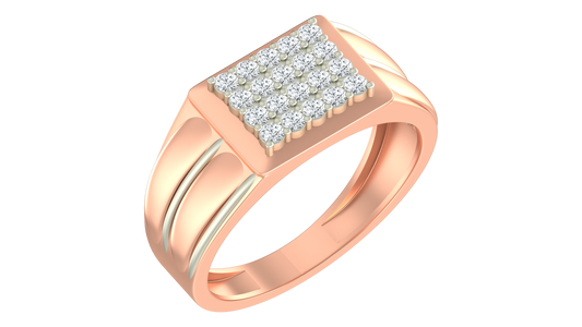 18K Gold & Diamond Band Ring For Men KRA60282