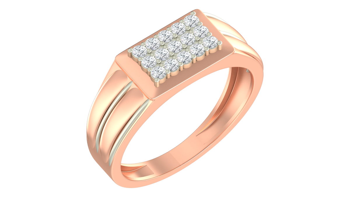 18K Gold & Diamond Ring For Men KRA60283
