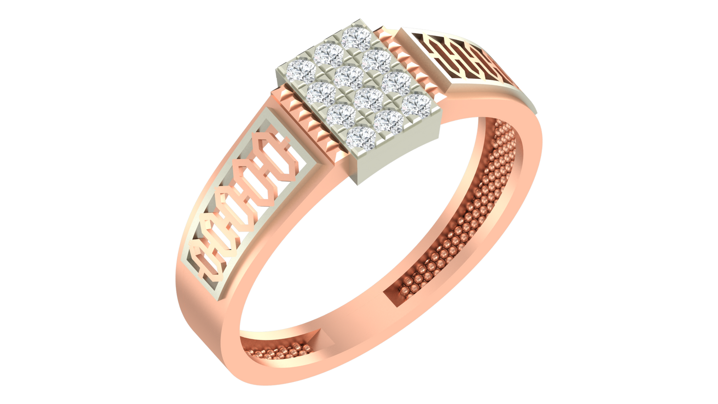18K Gold & Diamond Engagement Ring For Men KRA60285