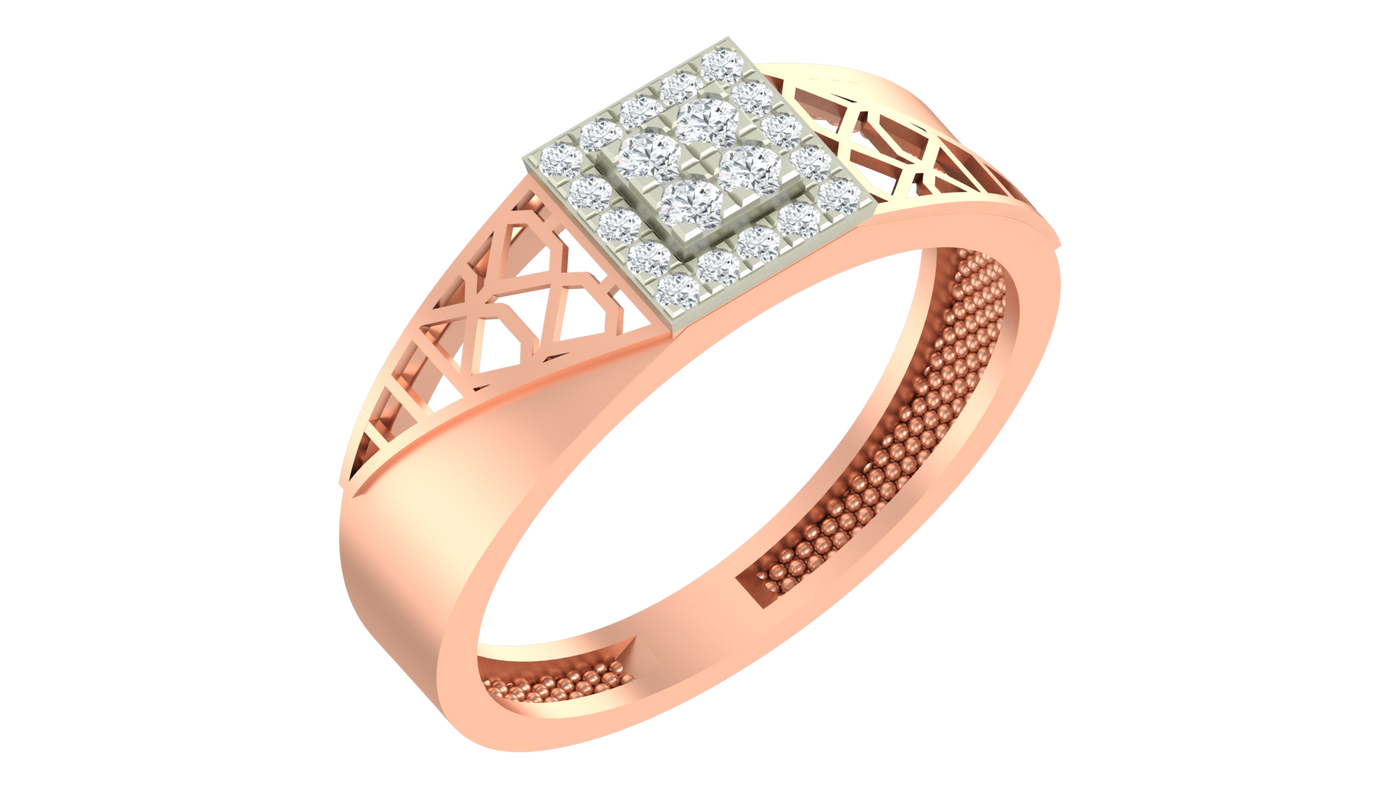 Gold & Diamond Engagement Ring For Men KRC20198