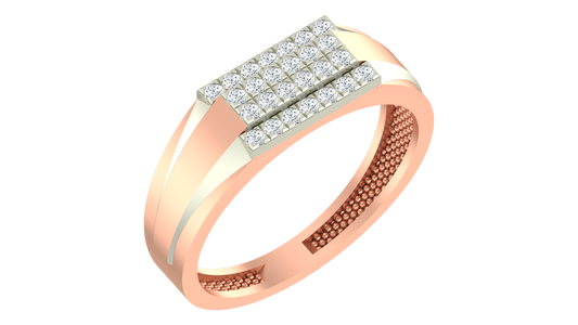 18K Gold & Diamond Band Ring For Men KRA60288