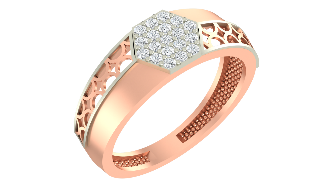 Gold & Diamond Engagement Ring For Men KRB20100