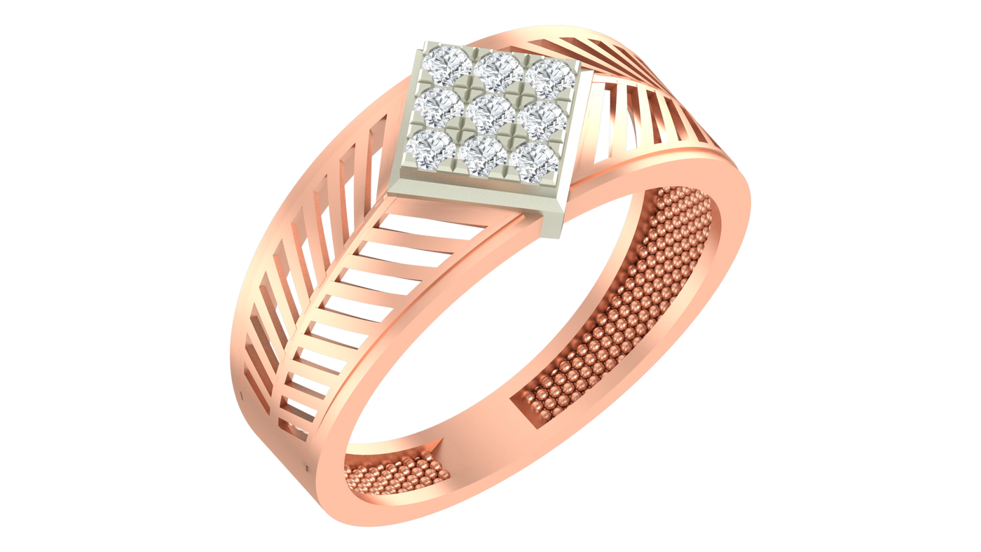 Gold & Diamond Engagement Ring For Men KRB20099
