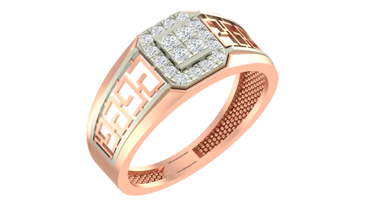 18K Gold & Diamond Band Ring For Men KRA60291