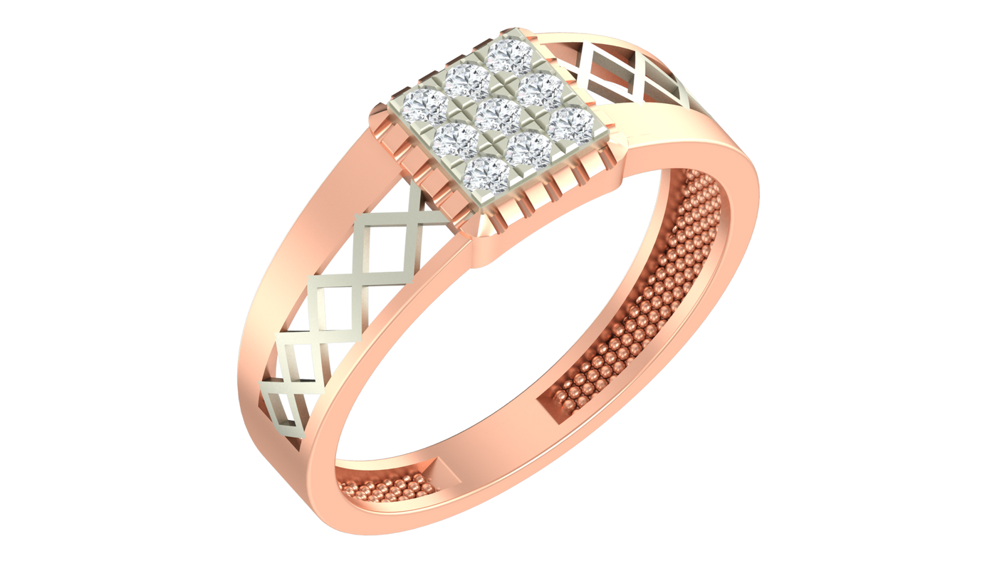 Gold & Diamond Band Ring For Men KRC20201