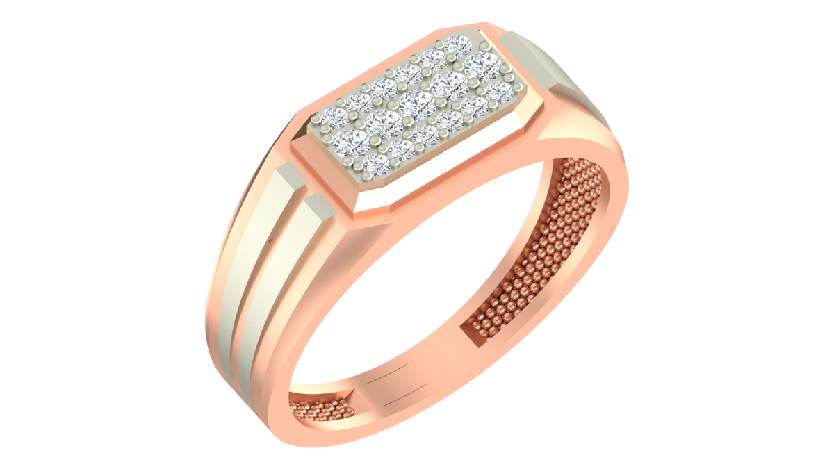 18K Gold & Diamond Ring For Men KRA60296