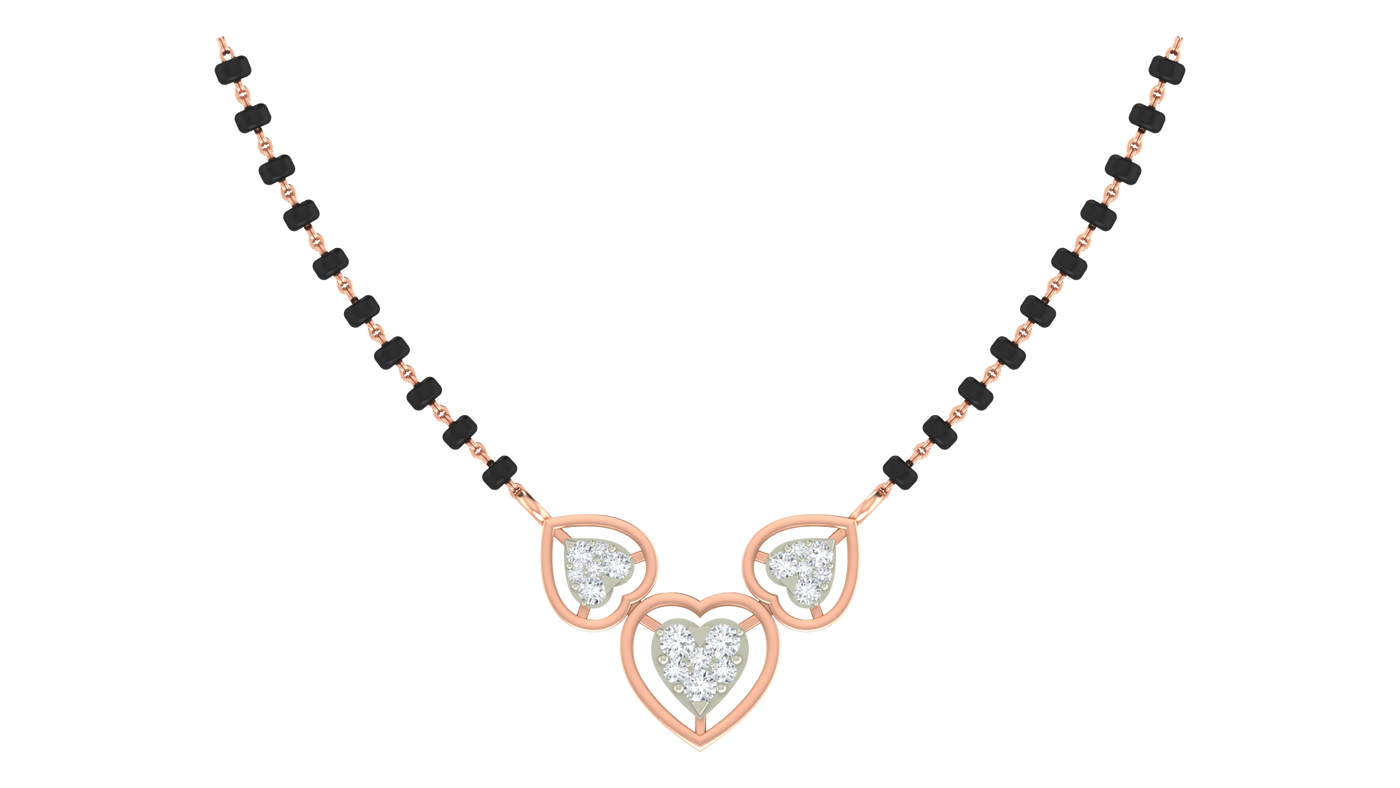 Gold & Diamond Heart Mangalsutra For Women KRC50109