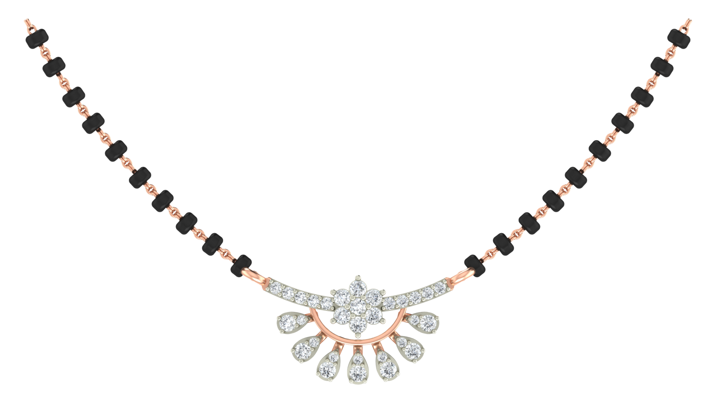 Gold & Diamond Designer Floral Mangalsutra For Women KRC50107