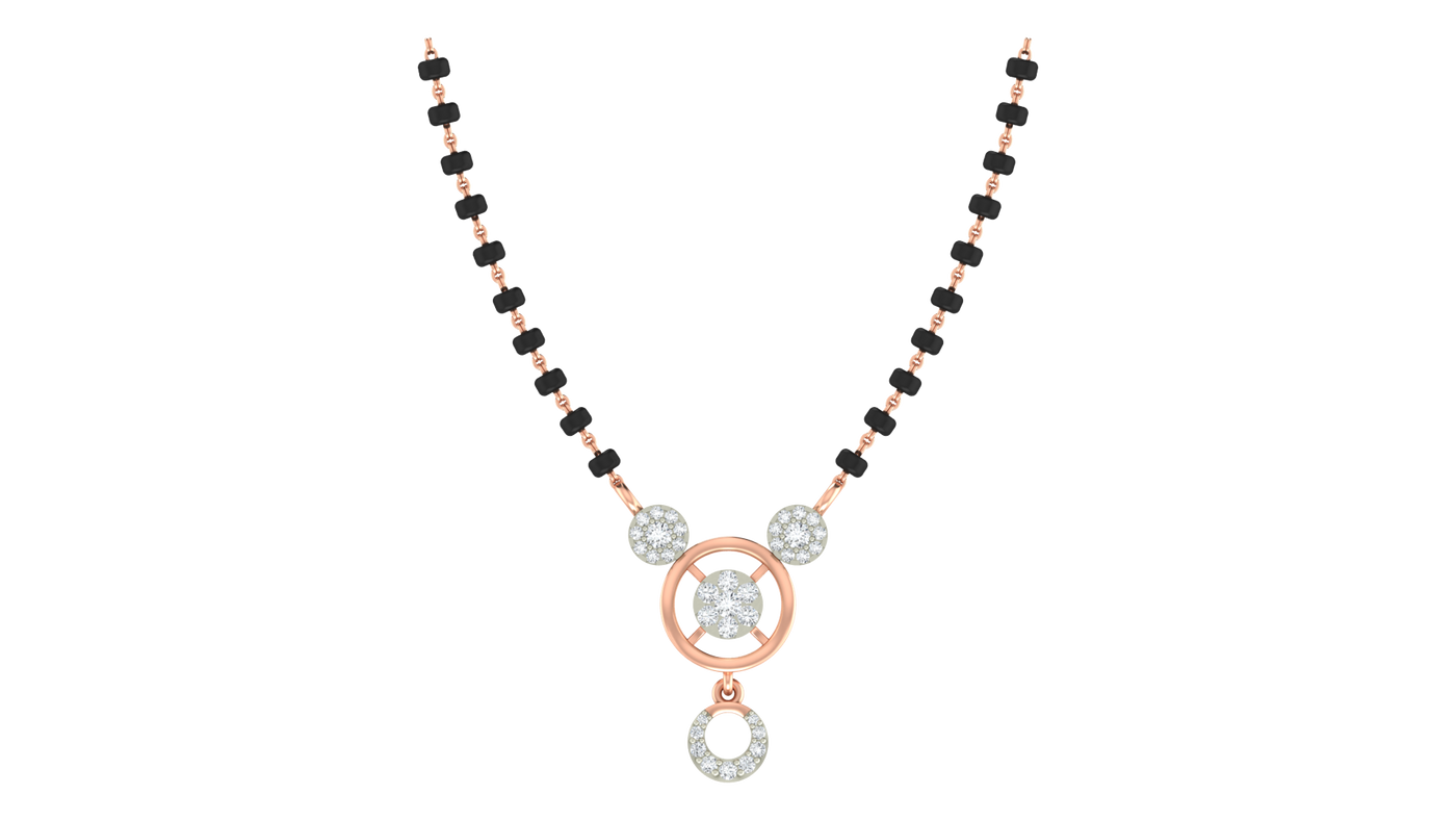 Gold & Diamond Beaded Mangalsutra For Women KRC50104