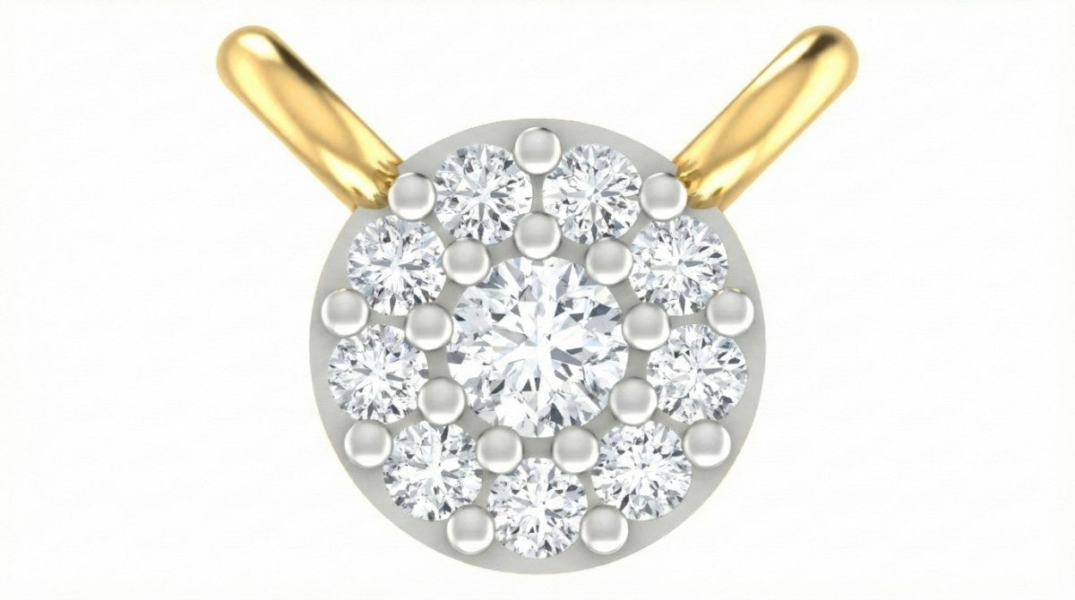 Yellow gold and diamond mangalsutra on white background
