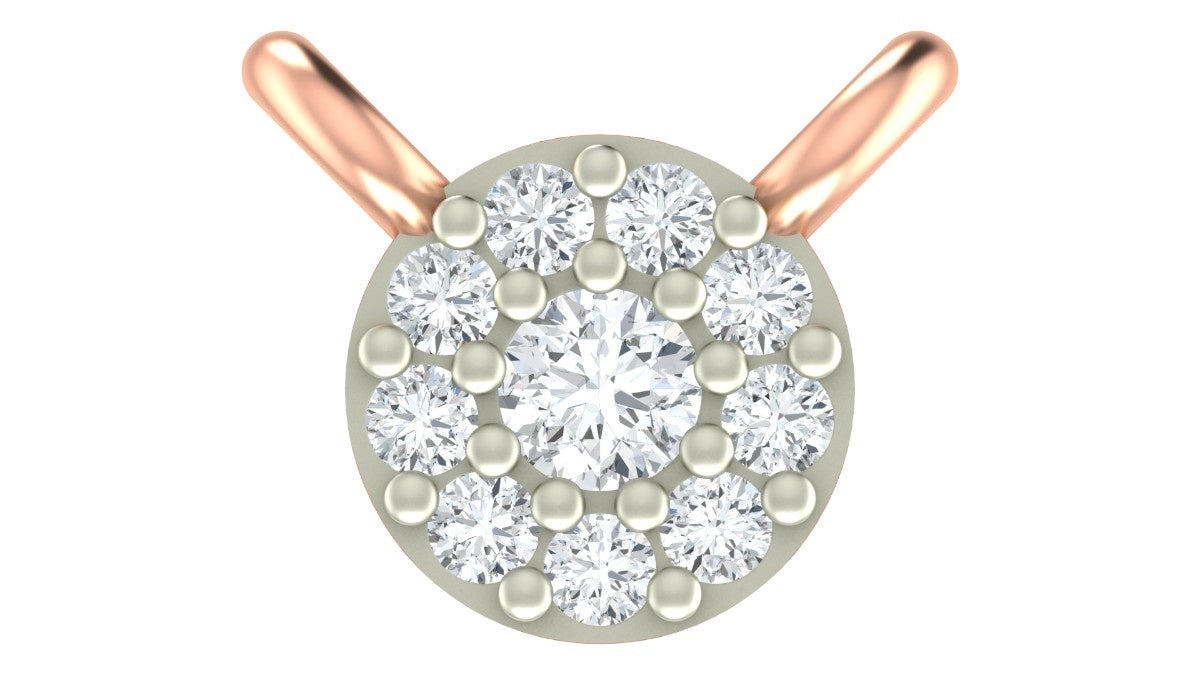 Rose gold and diamond mangalsutra on white background