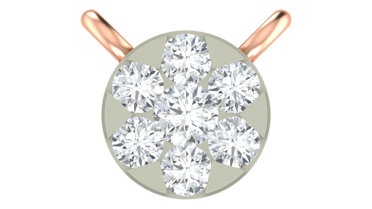 Rose Gold & Diamond Round Mangalsutra on white background