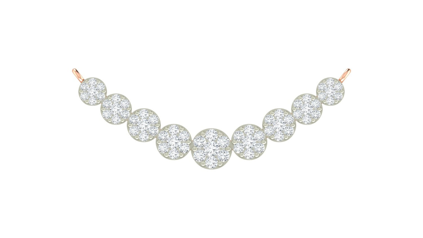 rose gold and diamond mangalsutra  on a white background
