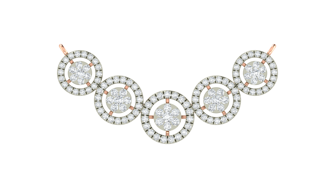 Luxury Gold & Diamond Halo Mangalsutra For Women KRC50202