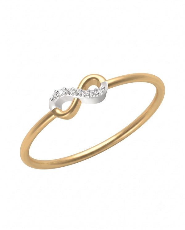 Gold & Diamond Infinity Ring For Women KRB10049