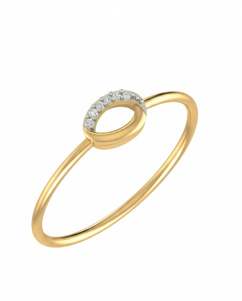 Gold & Diamond Dailywear Ring For Women KRB10051