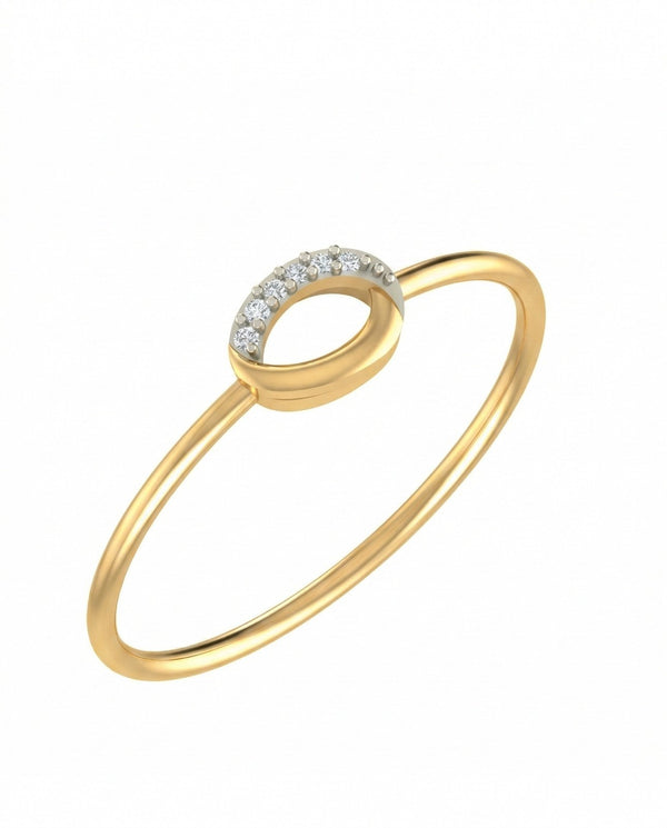 Gold & Diamond Dailywear Ring For Women KRB10051
