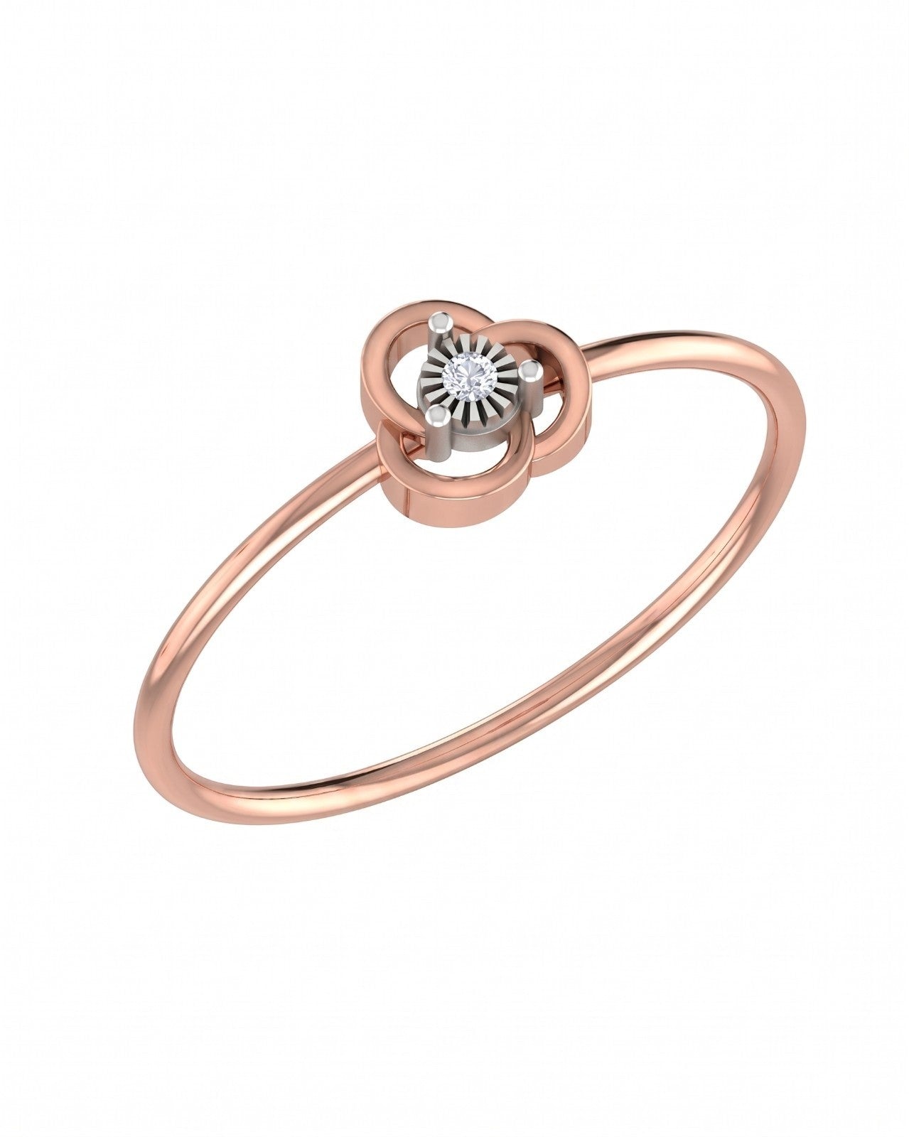 Rose gold and diamond with floral-design on a white background.