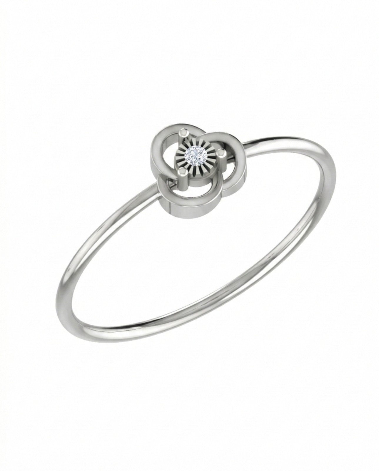 White gold and diamond with floral-design on a white background.