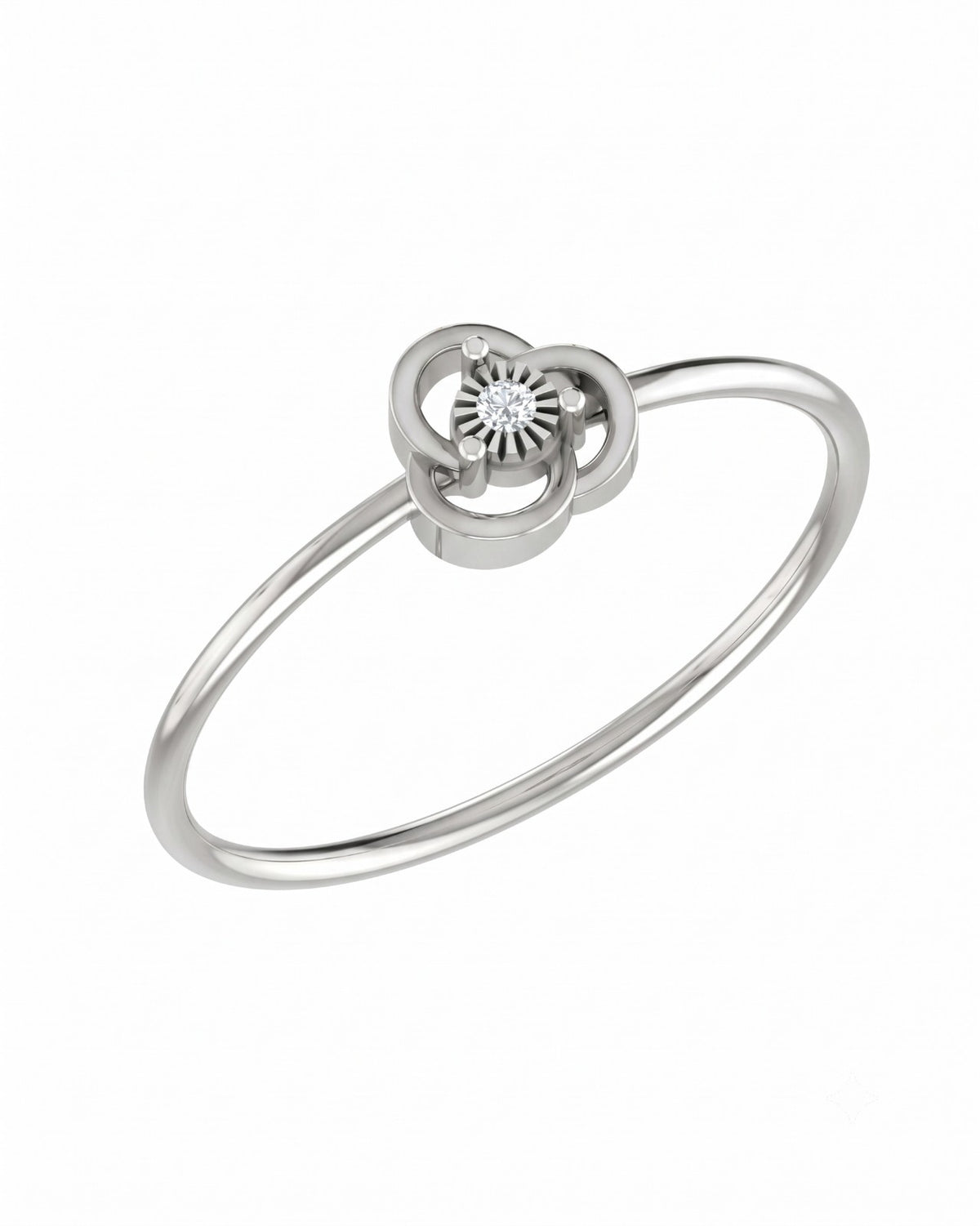 White gold and diamond with floral-design on a white background.