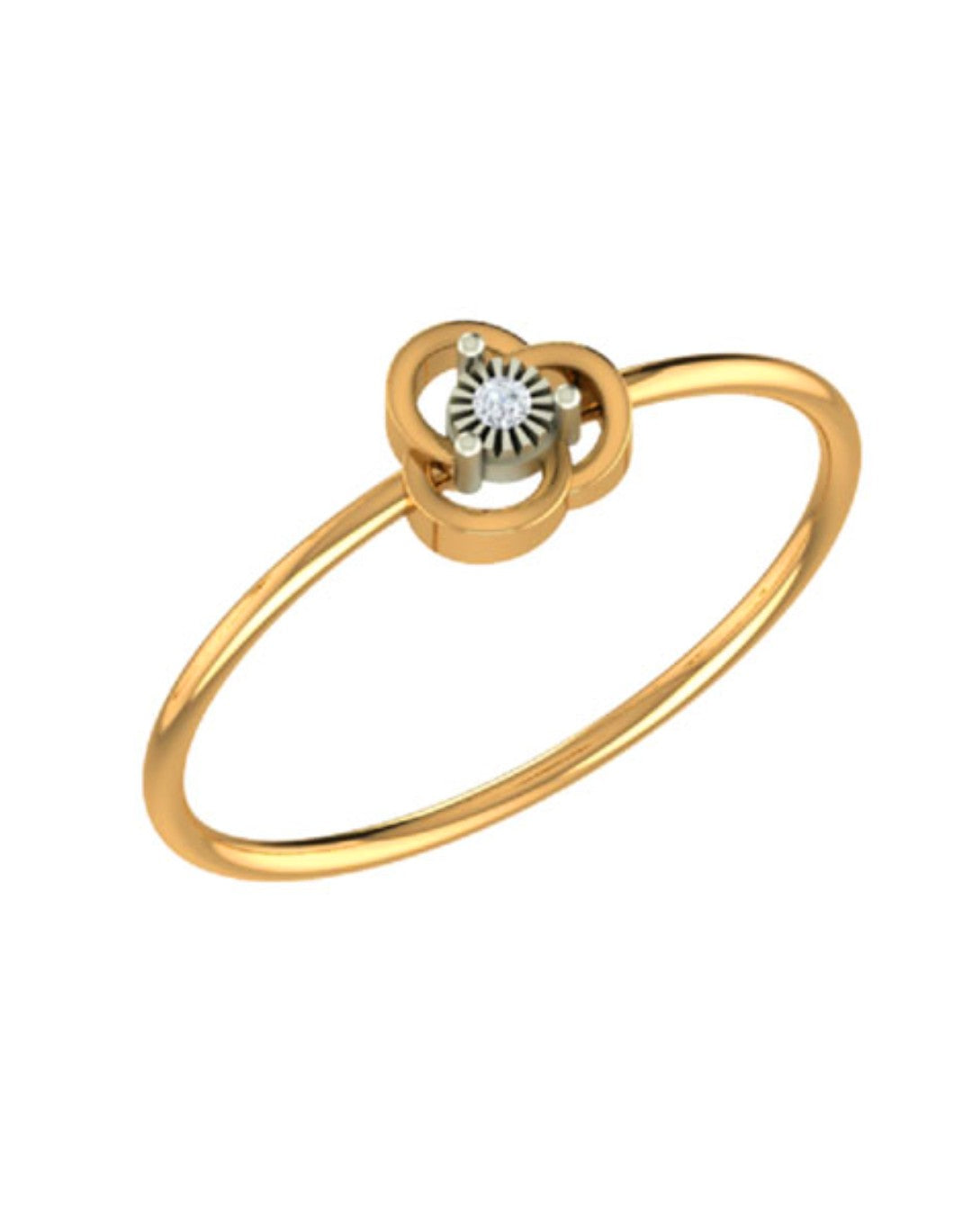 Yellow gold and diamond with floral-design on a white background.