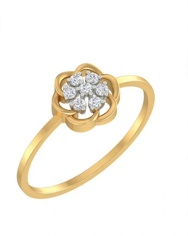 Gold & Diamond Floral Ring For Women KRB10062