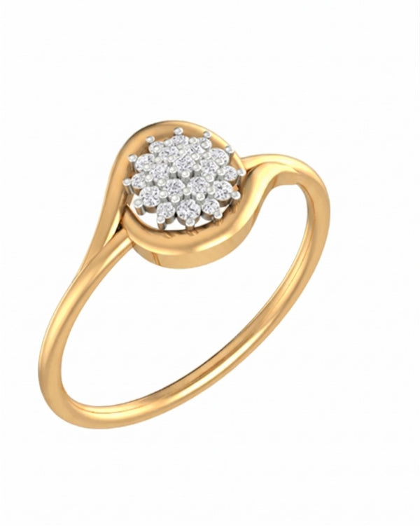 Gold & Diamond Floral Ring For Women KRB10063