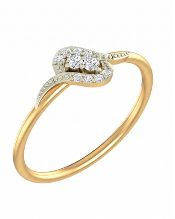 Gold & Diamond Cluster Ring For Women KRB10070
