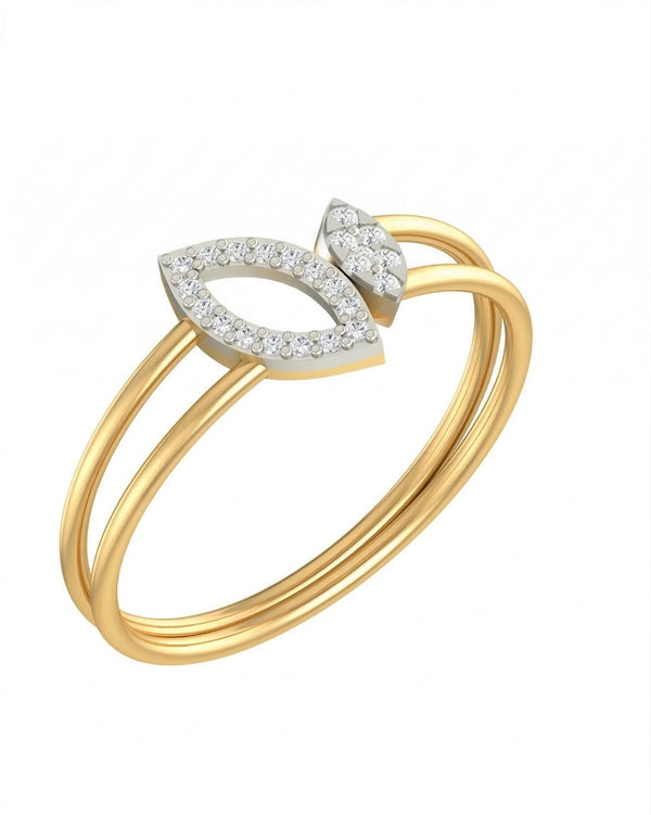 Gold & Diamond Dailywear Ring For Women KRB10072