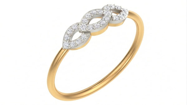 Gold & Diamond Dailywear Ring For Women KRB10076
