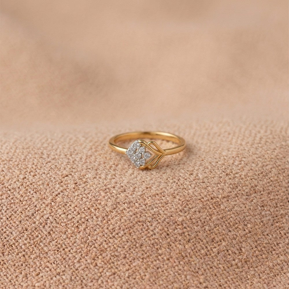 Gold & Diamond Dailywear Ring For Women KRC10663