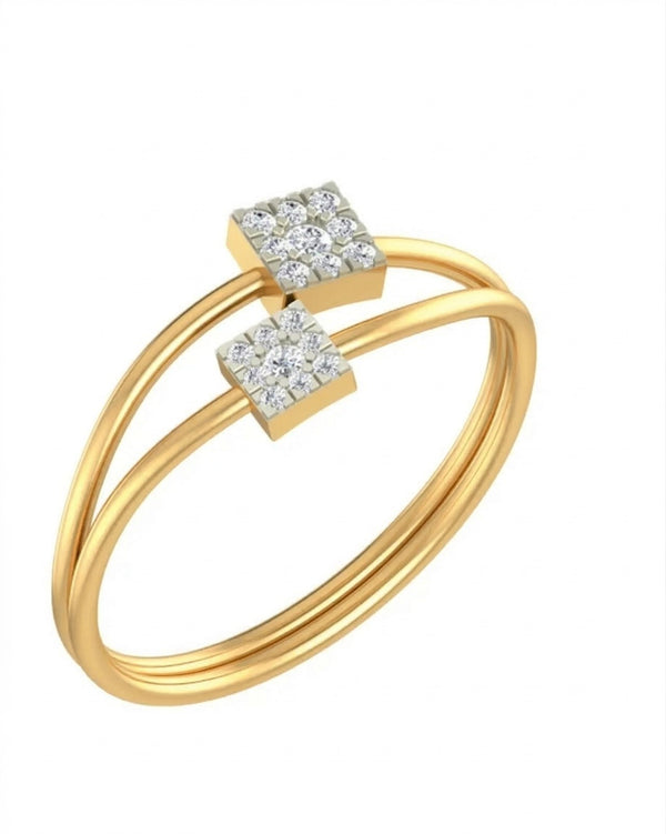 Gold & Diamond Cluster Ring For Women KRB10085