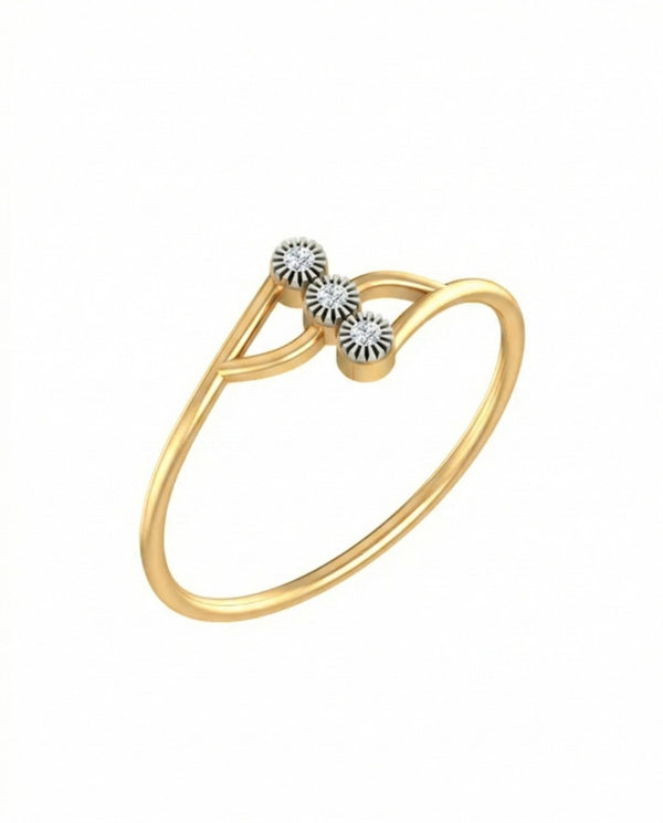 Gold & Diamond Dailywear Ring For Women KRB10088