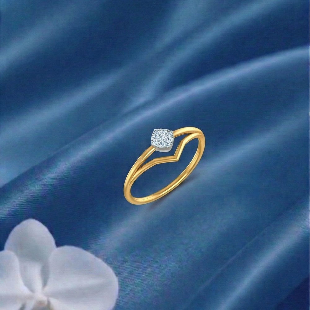 Gold & Diamond Dailywear Ring For Women KRC10239