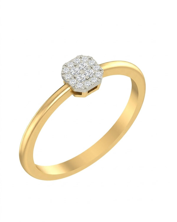 Gold & Diamond Cluster Ring For Women KRB10092