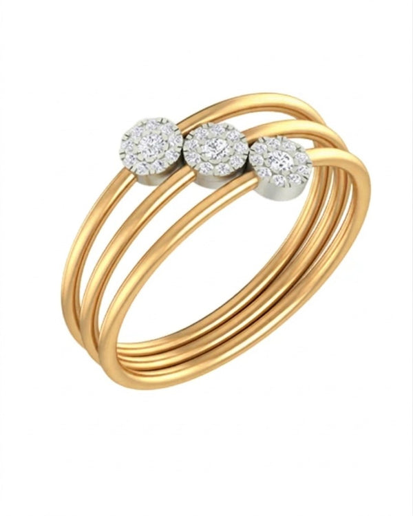 Gold & Diamond Cluster Ring For Women KRB10098