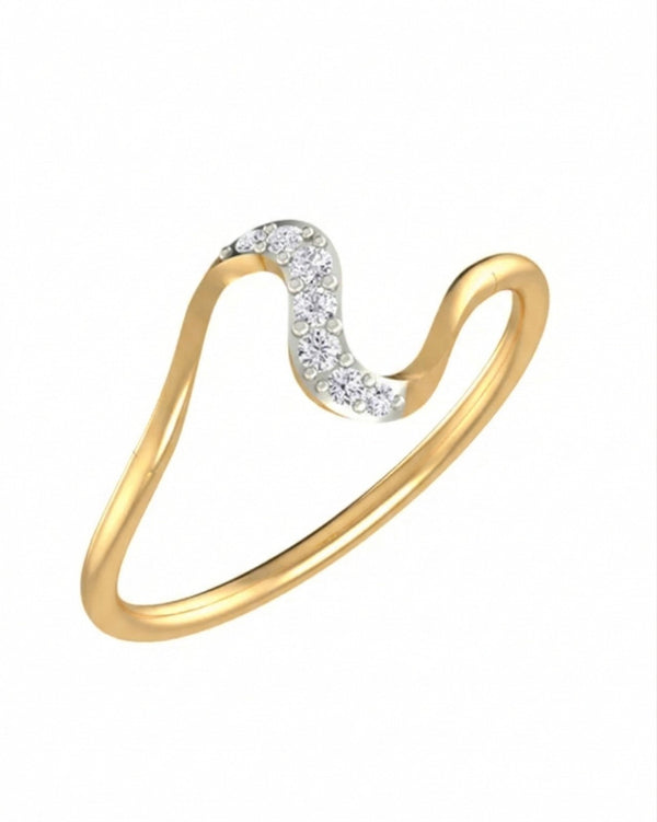 Gold & Diamond Half-Eternity Ring For Women KRB10100