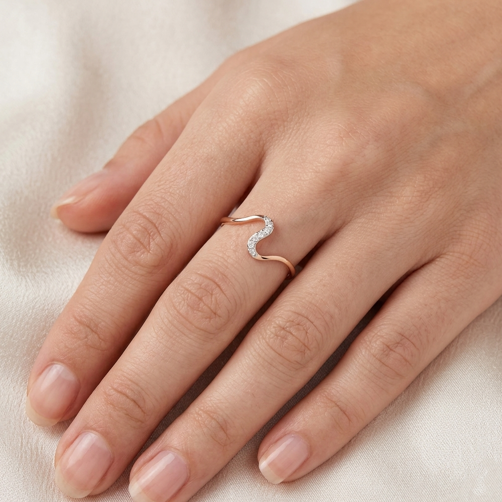 Gold & Diamond Daily Wear Ring For Women KRB10100