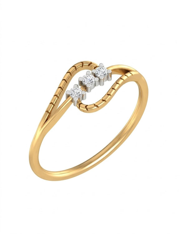 Gold & Diamond Lightweight Ring For Women KRB10103