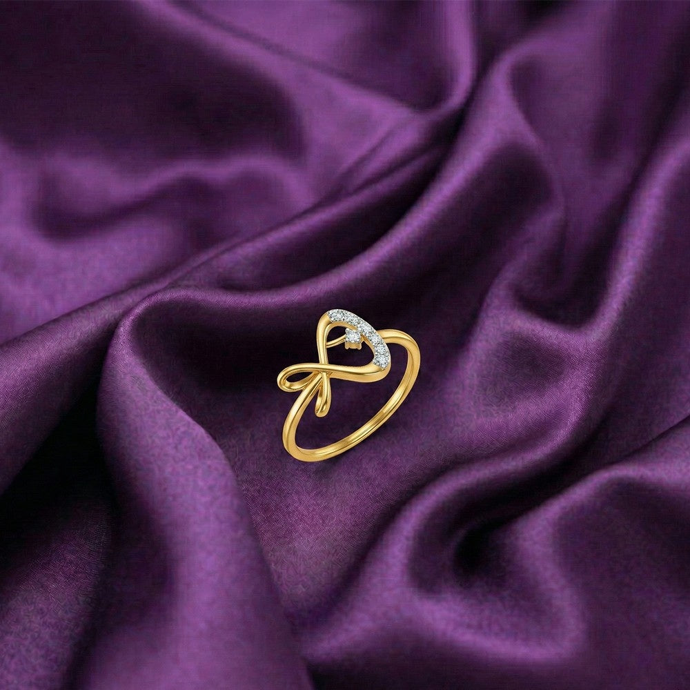 Gold & Diamond Dailywear Ring For Women KRC10677
