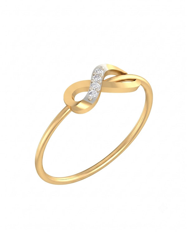 Gold & Diamond Infinity Ring For Women KRB10107