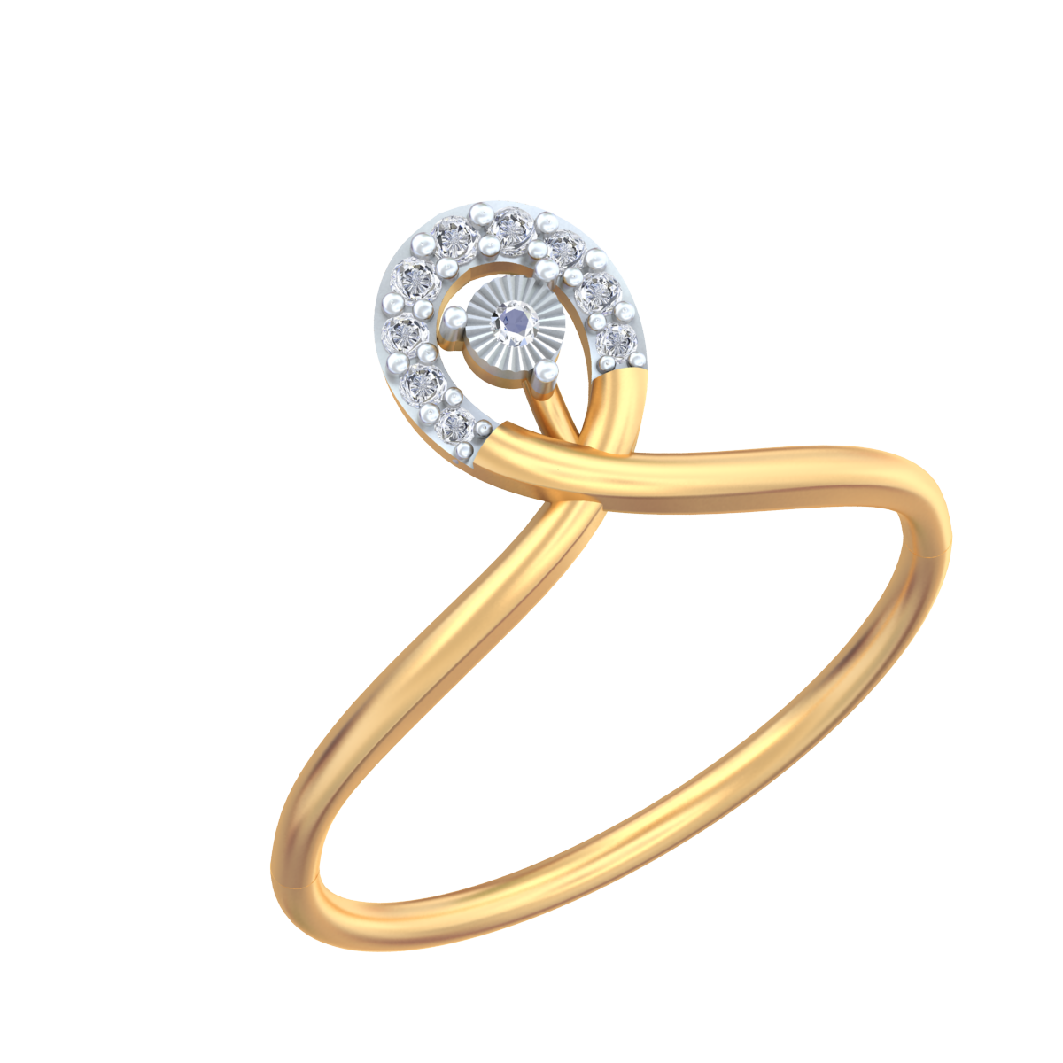 18K Gold & Diamond Ring For Women KRB10107