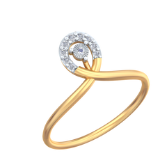 18K Gold & Diamond Ring For Women KRB10107