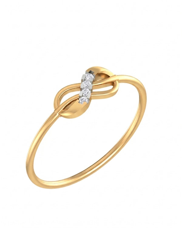 Gold & Diamond Infinity Ring For Women KRB10108