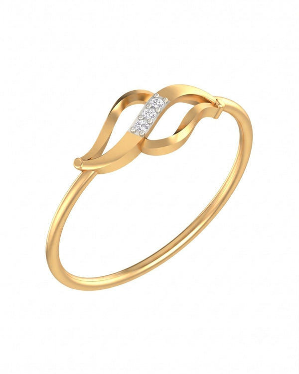 Gold & Diamond Dailywear Ring For Women KRB10109